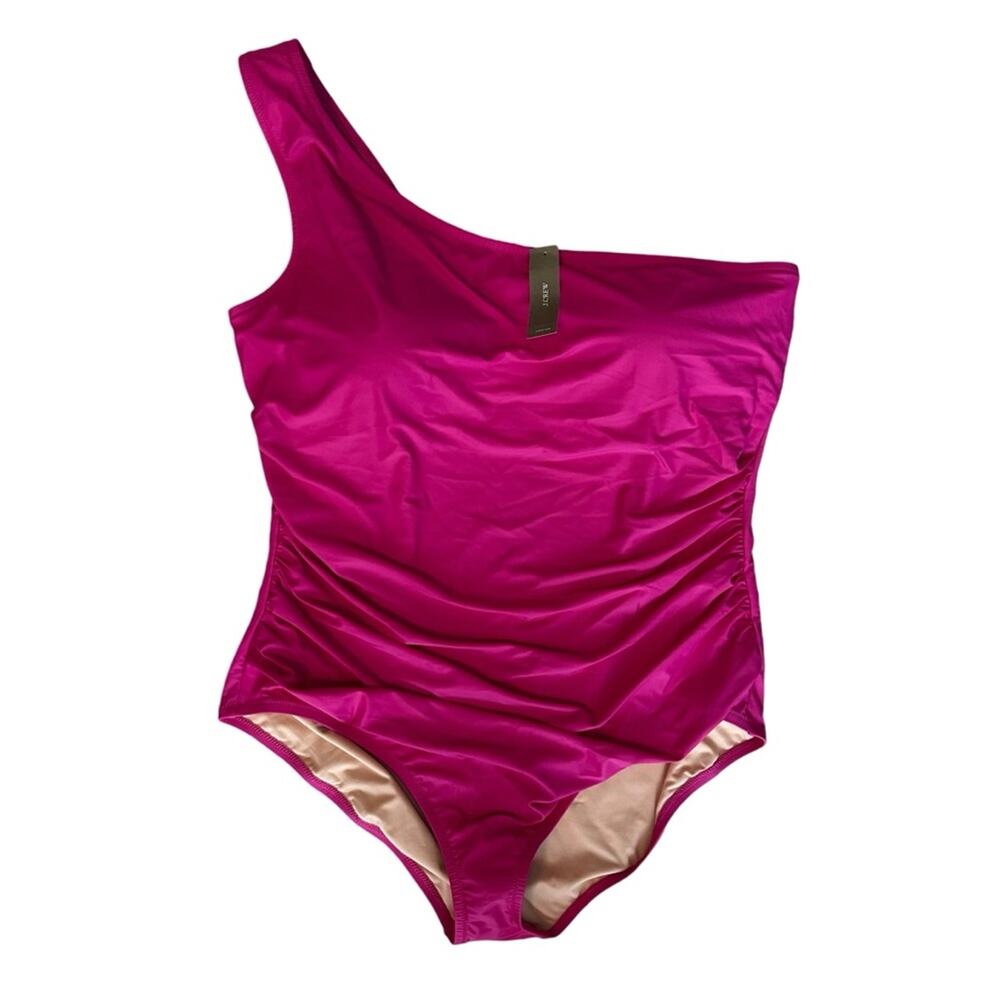 NEW J.Crew Sleek ruched one-shoulder one-piece swimsuit Size 20 - Picture 5 of 12